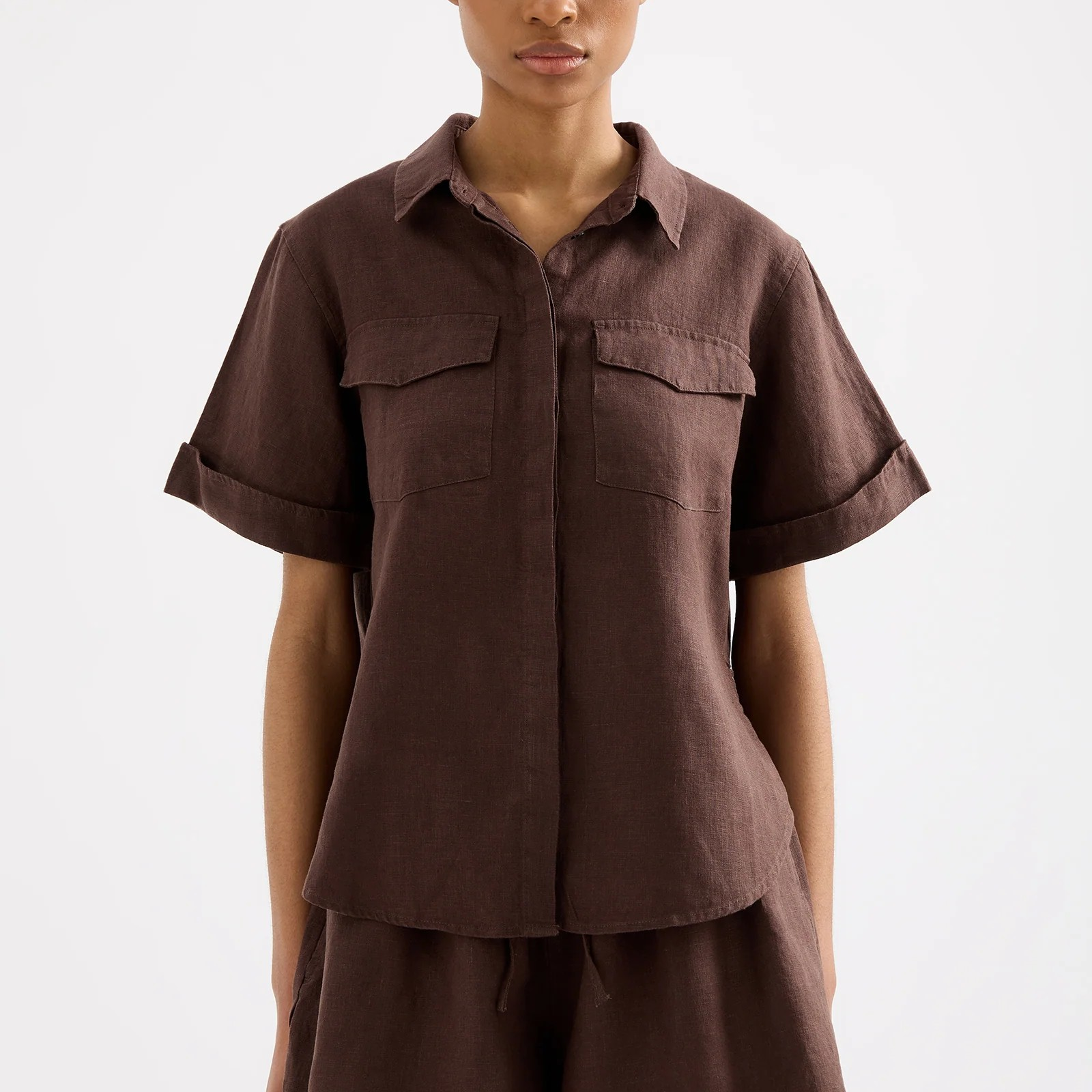 Desi Linen Shirt - Espresso-Nude Lucy-Lot 39 Store & Cafe