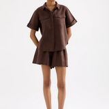 Desi Linen Short - Espresso-Nude Lucy-Lot 39 Store & Cafe