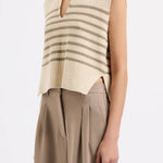 Enes Stripe Knit Vest-Nude Lucy-Lot 39 Store & Cafe
