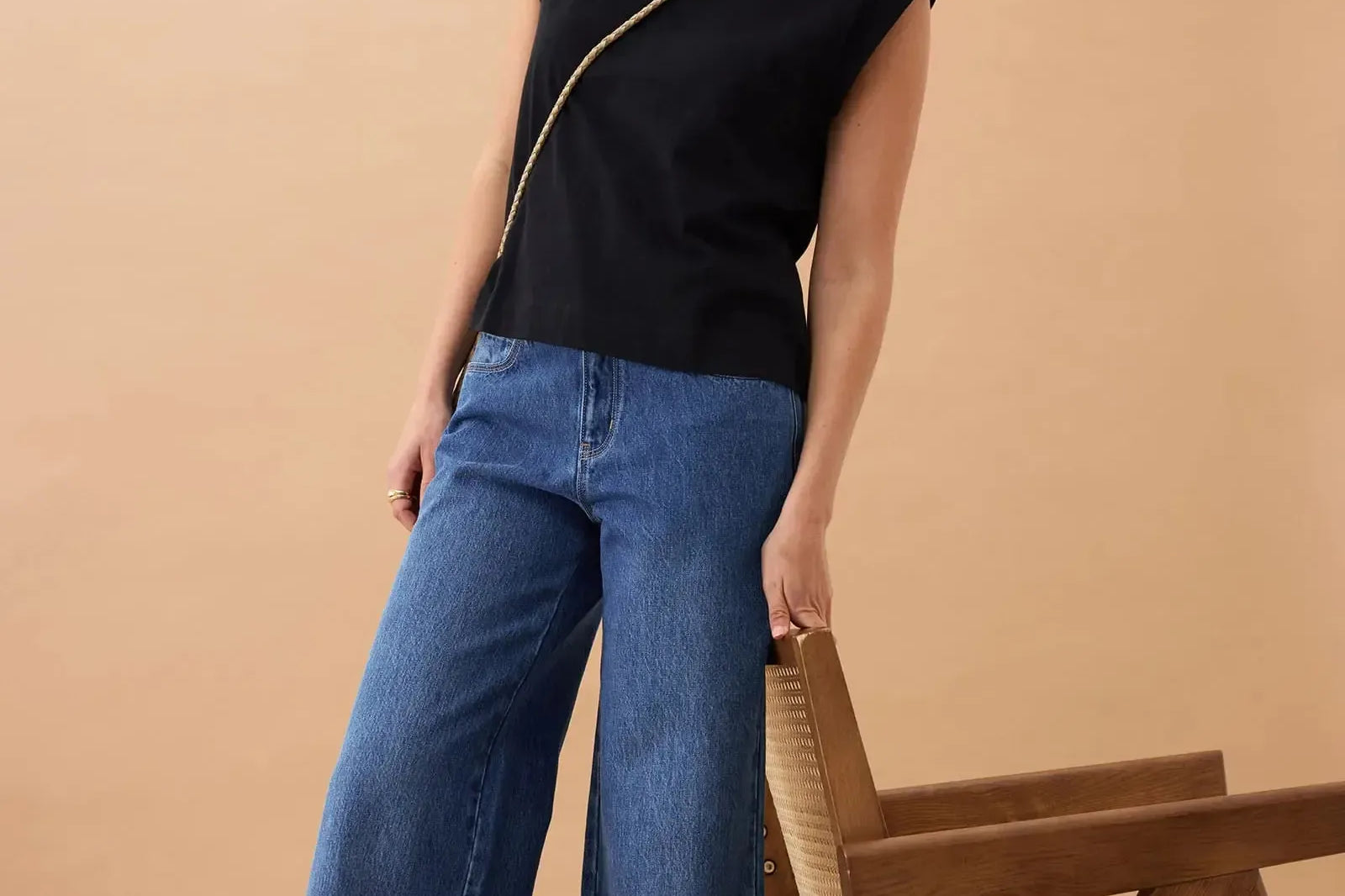 Extended Shoulder Tee - Black-Ceres Life-Lot 39 Store & Cafe