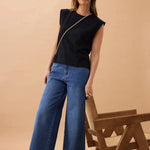 Extended Shoulder Tee - Black-Ceres Life-Lot 39 Store & Cafe