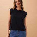 Extended Shoulder Tee - Black-Ceres Life-Lot 39 Store & Cafe