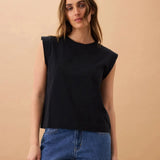 Extended Shoulder Tee - Black-Ceres Life-Lot 39 Store & Cafe