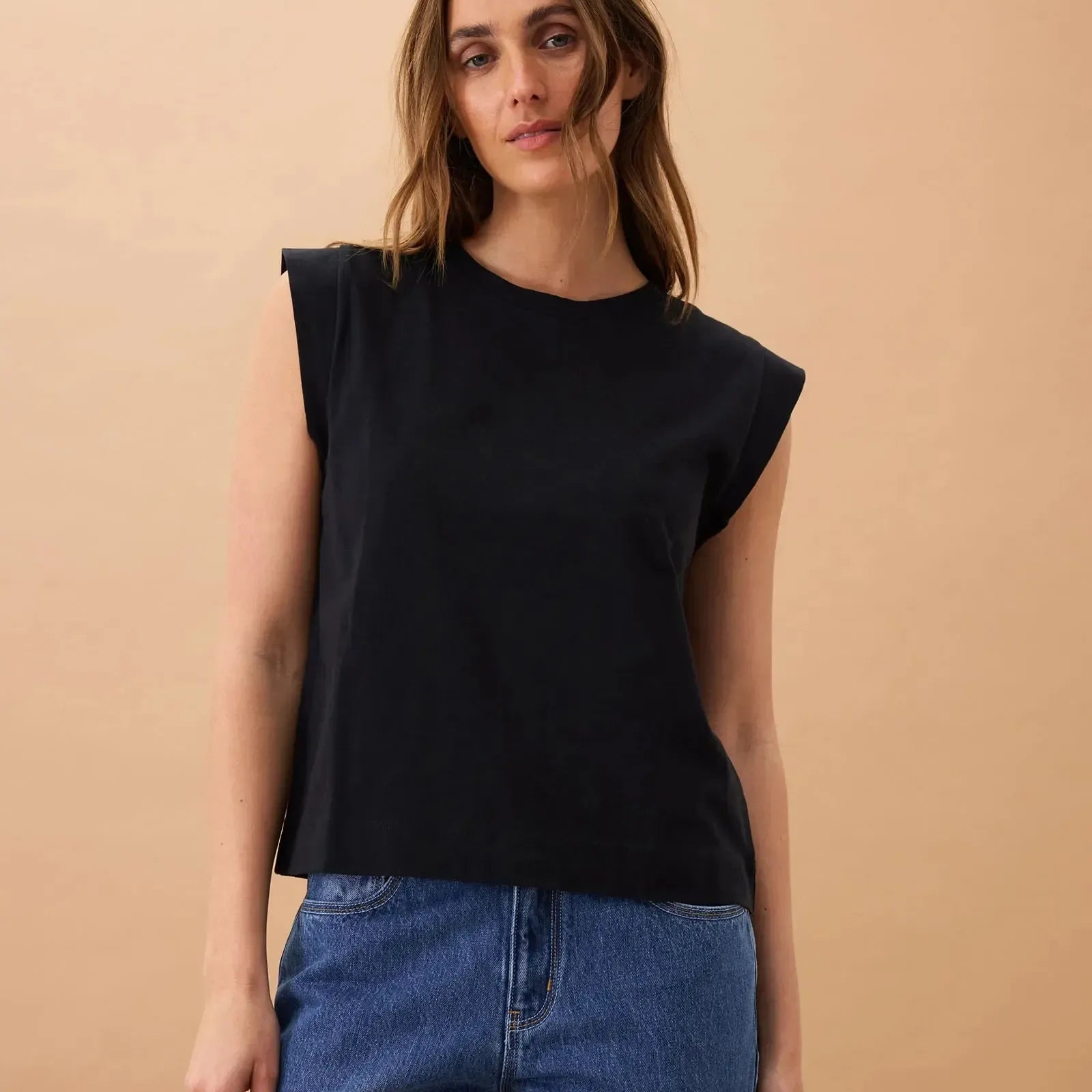 Extended Shoulder Tee - Black-Ceres Life-Lot 39 Store & Cafe