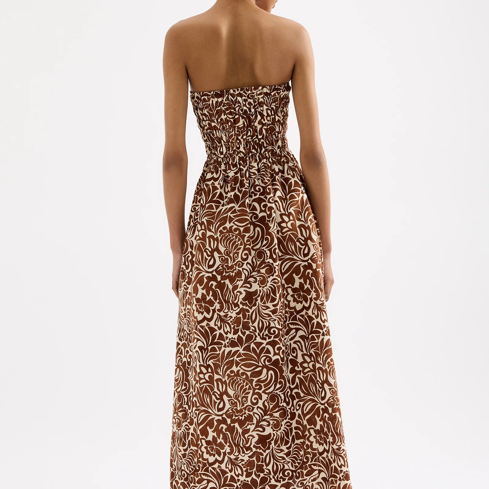 Florense Shirred Maxi Dress-Nude Lucy-Lot 39 Store & Cafe