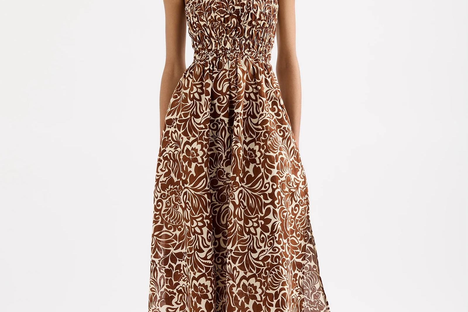 Florense Shirred Maxi Dress-Nude Lucy-Lot 39 Store & Cafe