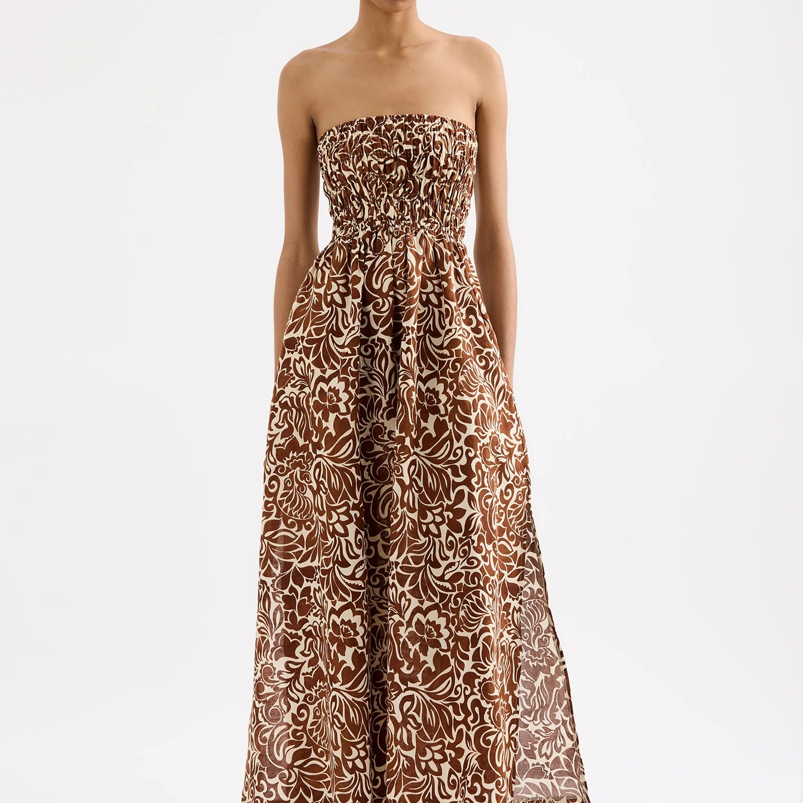 Florense Shirred Maxi Dress-Nude Lucy-Lot 39 Store & Cafe
