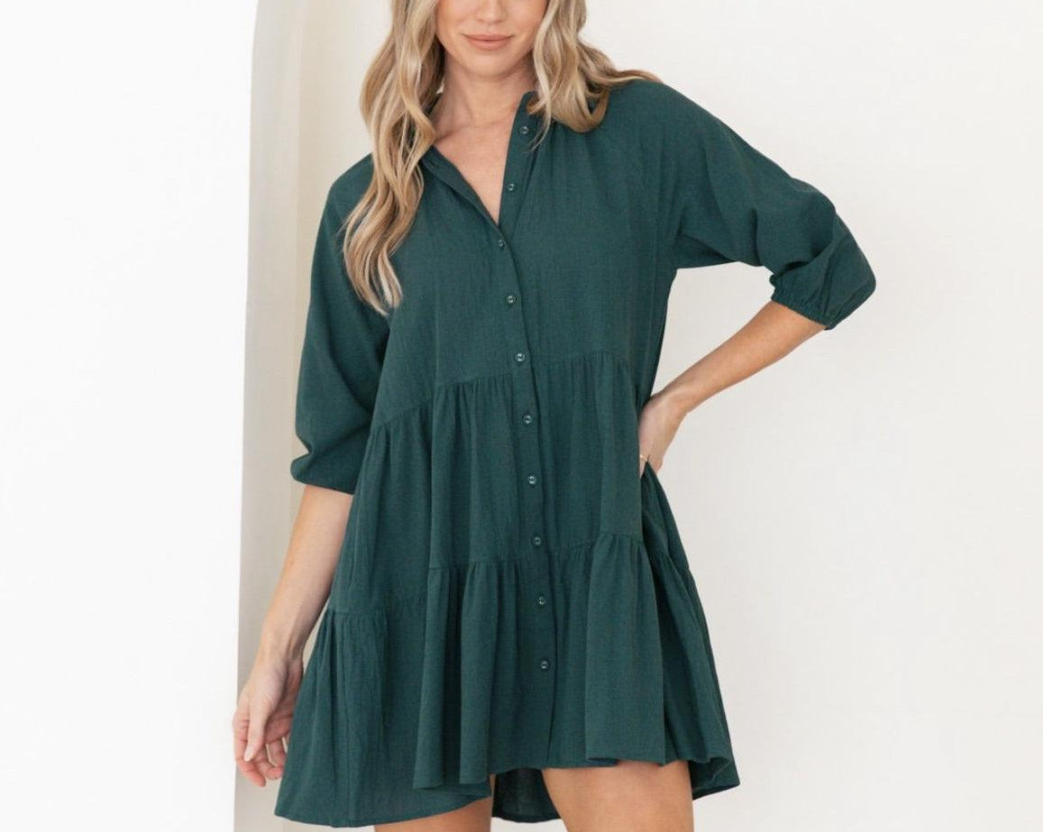 Frankii Dress - Forrest Green-Fashion ESTB-Lot 39 Store & Cafe