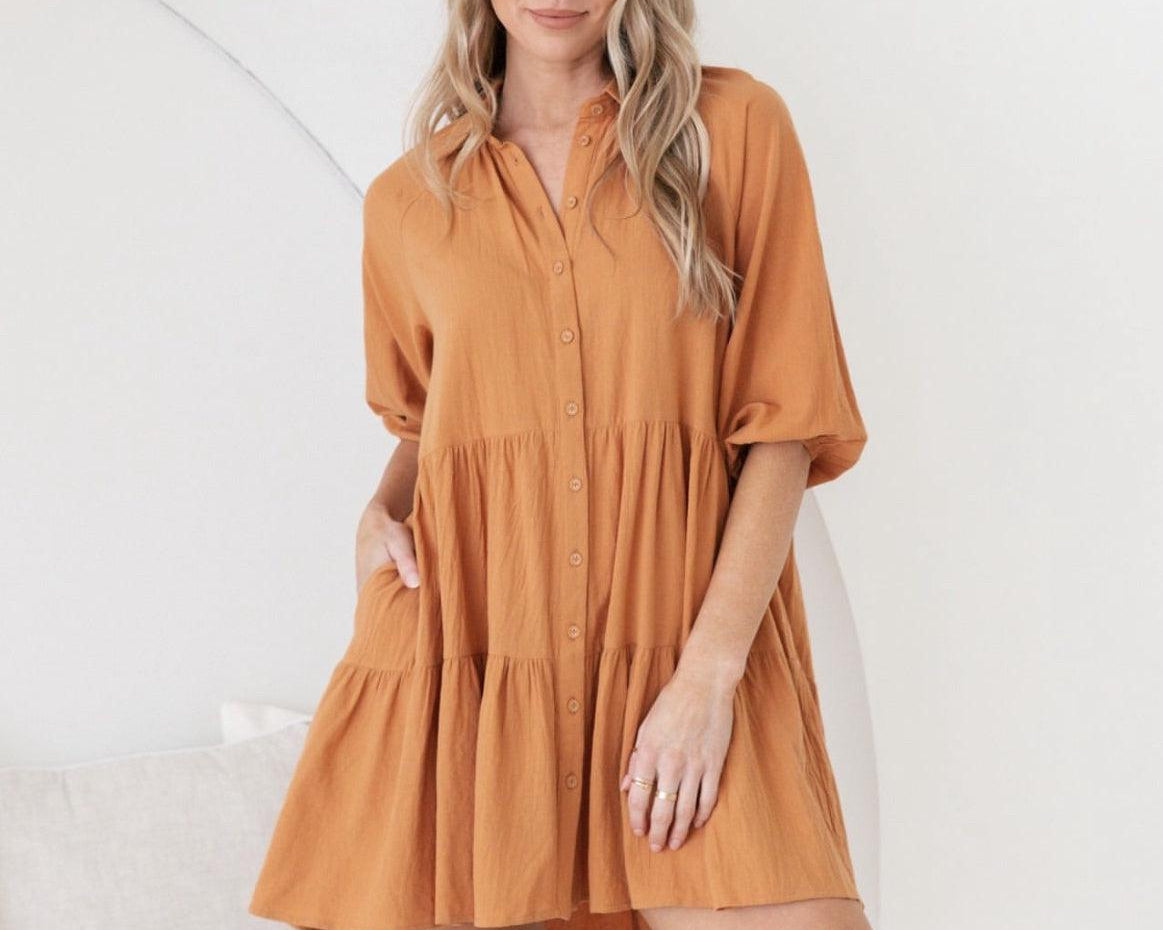 Frankii Dress - Tan-Fashion ESTB-Lot 39 Store & Cafe