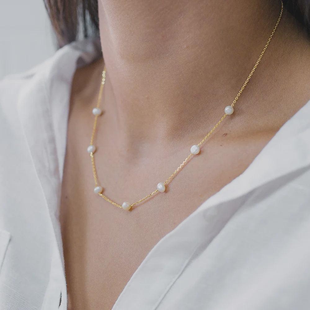 Freshwater Pearl Necklace - Gold-Jolie & Deen-Lot 39 Store & Cafe