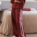 Gigi Wide Leg Trackpant - Burgundy-Ceres Life-Lot 39 Store & Cafe