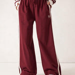 Gigi Wide Leg Trackpant - Burgundy-Ceres Life-Lot 39 Store & Cafe