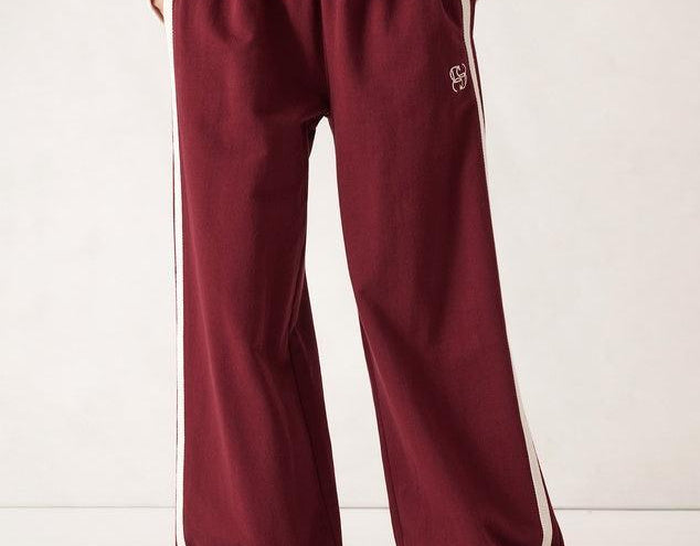 Gigi Wide Leg Trackpant - Burgundy-Ceres Life-Lot 39 Store & Cafe