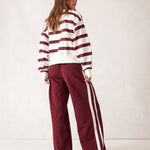 Gigi Wide Leg Trackpant - Burgundy-Ceres Life-Lot 39 Store & Cafe