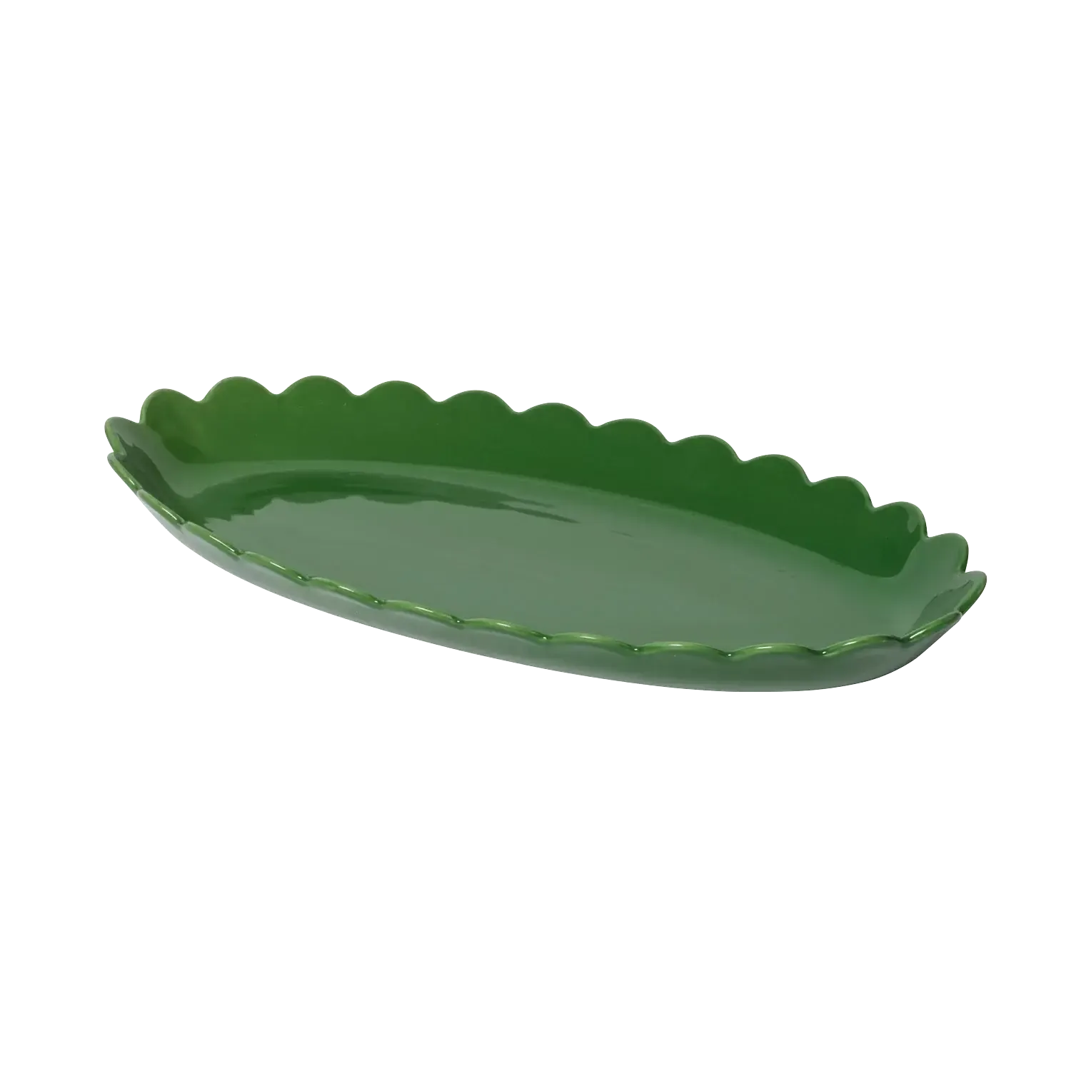 Green Scallop Platter-In to the Roundhouse-Lot 39 Store & Cafe