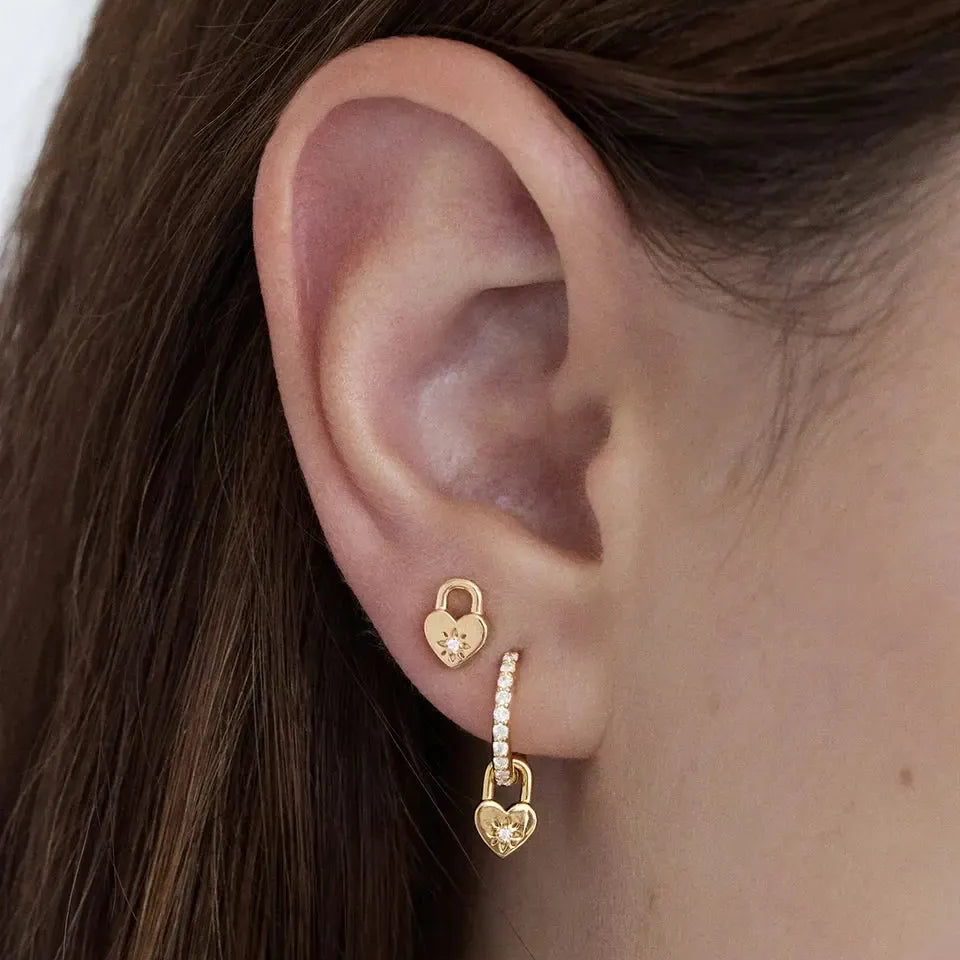 Heart Padlock Studs-By Charlotte-Lot 39 Store & Cafe
