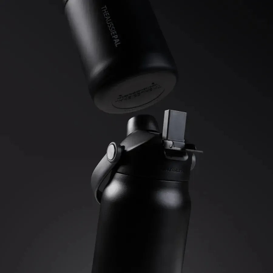 Insulated Water Bottle 1L - Black-Aussie Pal-Lot 39 Store & Cafe