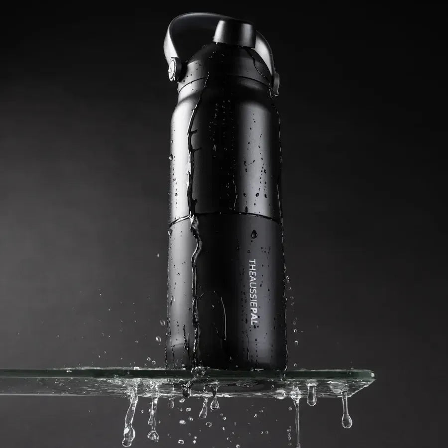 Insulated Water Bottle 1L - Black-Aussie Pal-Lot 39 Store & Cafe