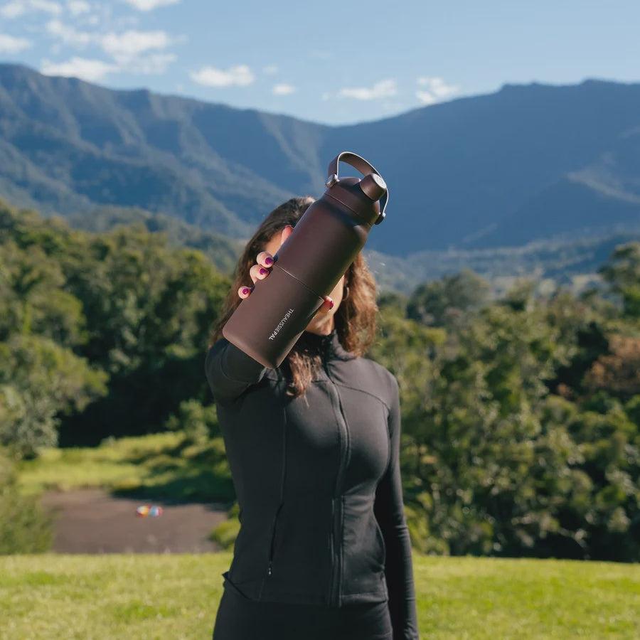 Insulated Water Bottle 1L - Chocolate-Aussie Pal-Lot 39 Store & Cafe