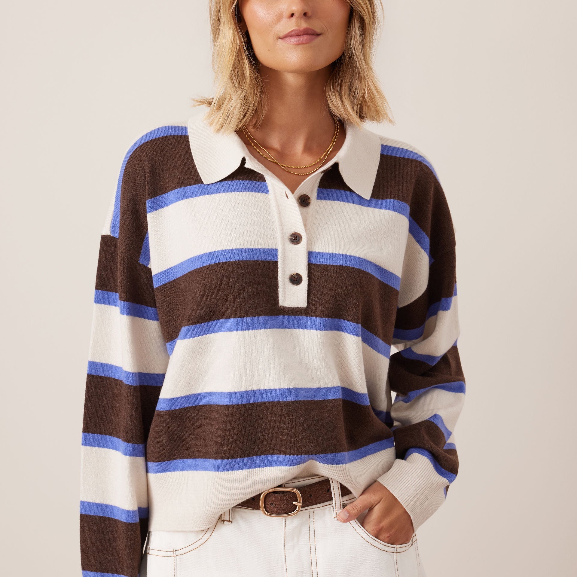 Jessa Rugby Knit - Choc Stripe-Ceres Life-Lot 39 Store & Cafe