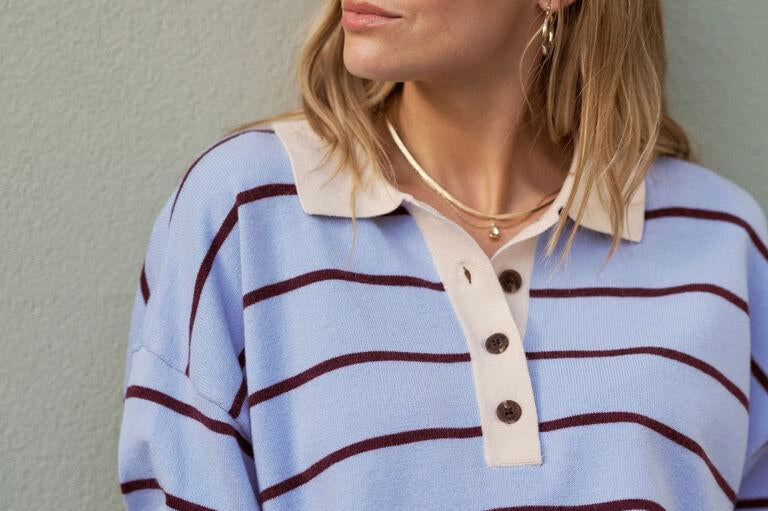 Jessa Rugby Knit - Sky Blue Stripe-Ceres Life-Lot 39 Store & Cafe