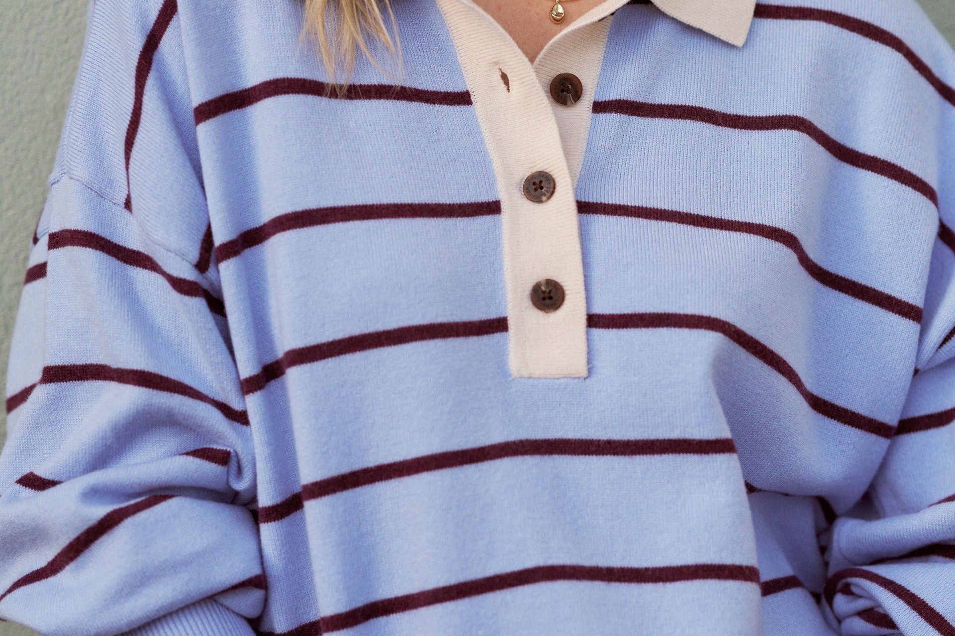 Jessa Rugby Knit - Sky Blue Stripe-Ceres Life-Lot 39 Store & Cafe