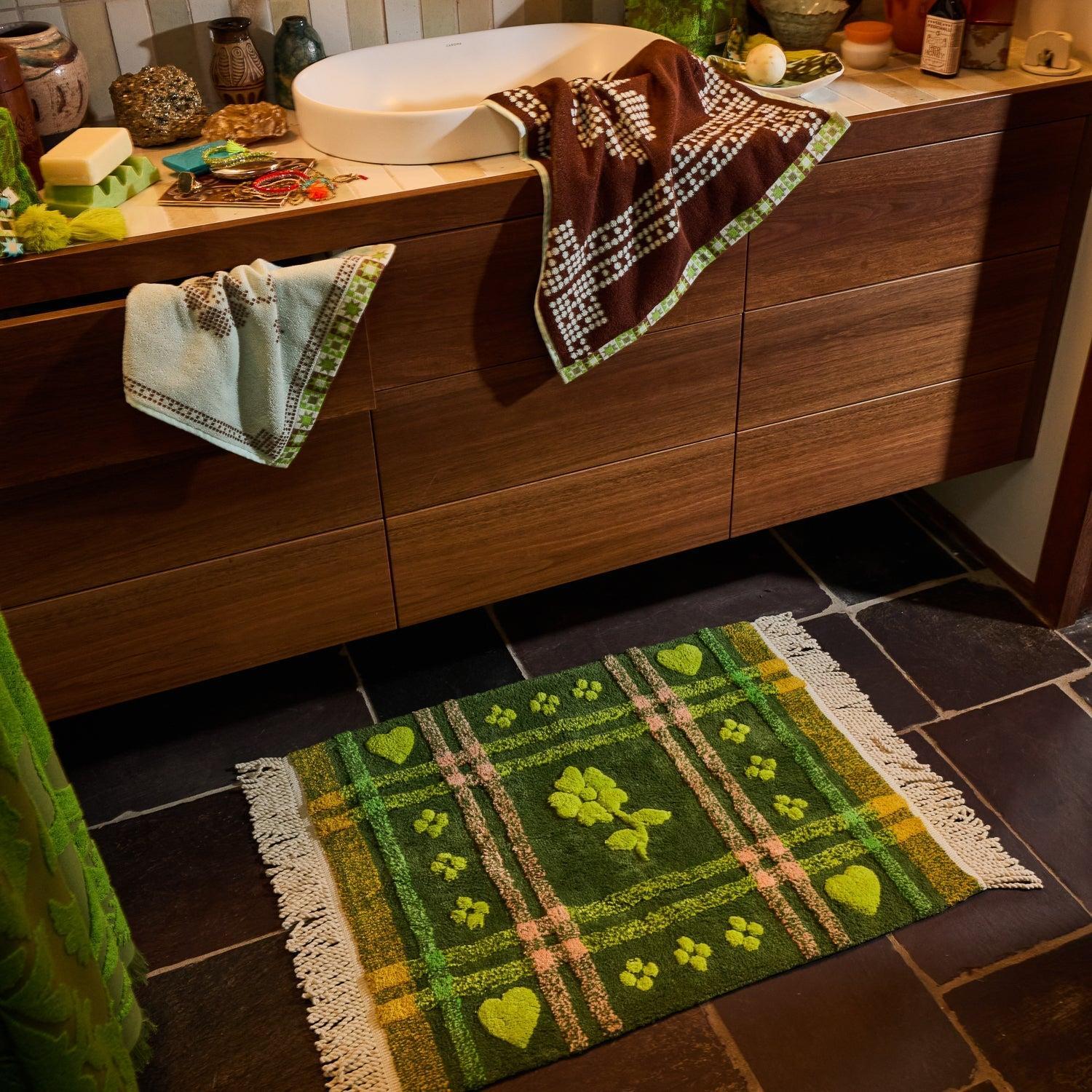 Josephine Bath Mat - Hunter Green-Sage & Clare-Lot 39 Store & Cafe