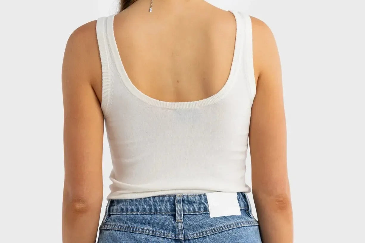 Kingston Knit Tank - White-ORTC-Lot 39 Store & Cafe