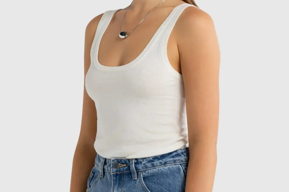 Kingston Knit Tank - White-ORTC-Lot 39 Store & Cafe