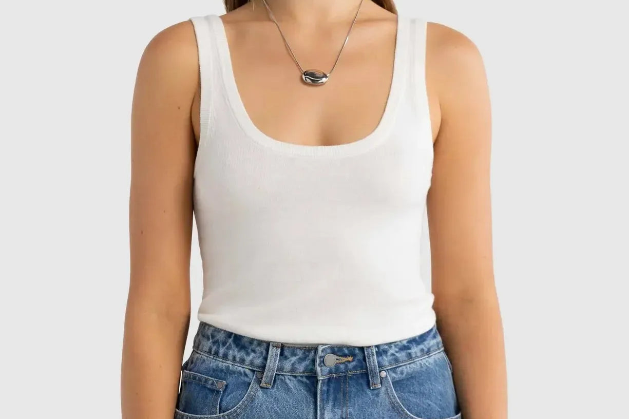 Kingston Knit Tank - White-ORTC-Lot 39 Store & Cafe