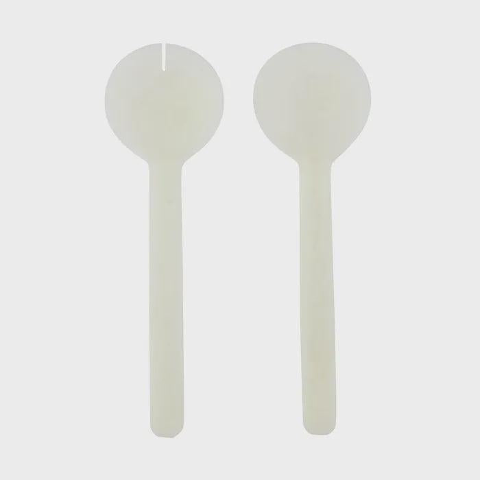 Kip Resin Salad Servers - Ivory-Assemble-Lot 39 Store & Cafe