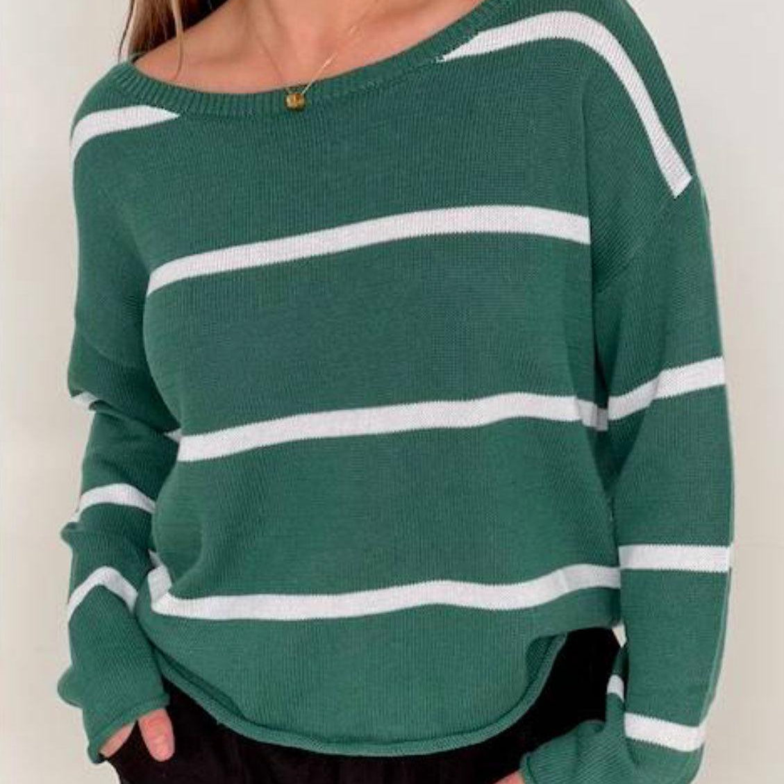 Klara Knit Stripe - Green-Little Lies-Lot 39 Store & Cafe