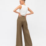 Linen Pant - Khaki-White Closet-Lot 39 Store & Cafe