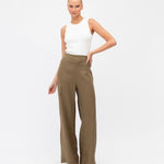 Linen Pant - Khaki-White Closet-Lot 39 Store & Cafe