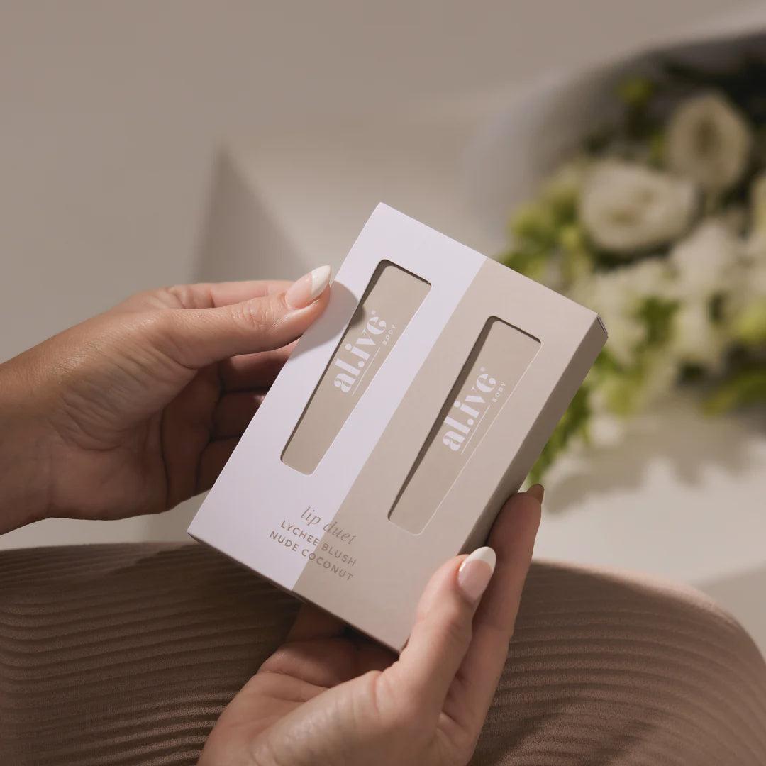 Lip Duet - Lychee Blush & Nude Coconut-al.ive-Lot 39 Store & Cafe