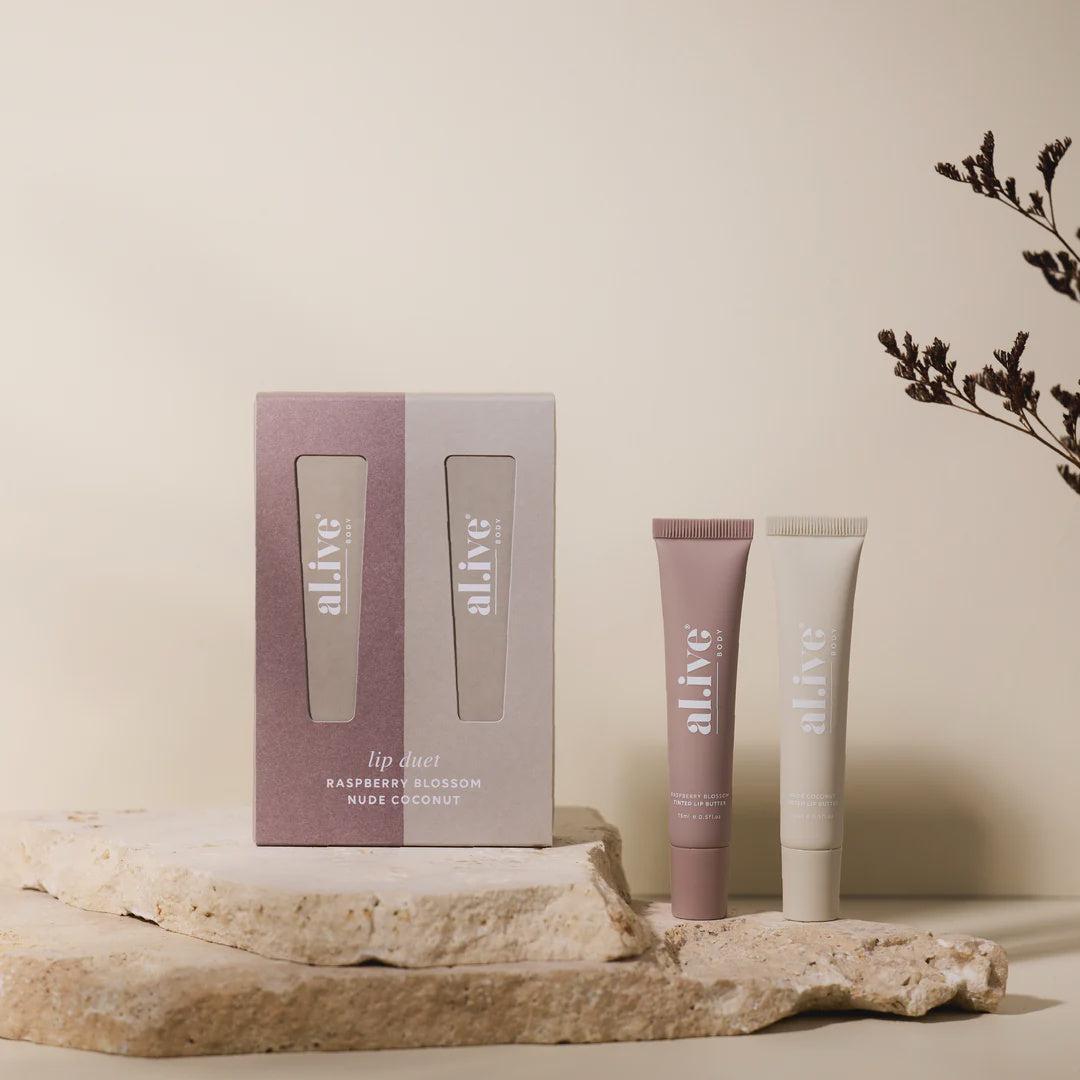Lip Duet - Raspberry Blossom & Nude Coconut-al.ive-Lot 39 Store & Cafe