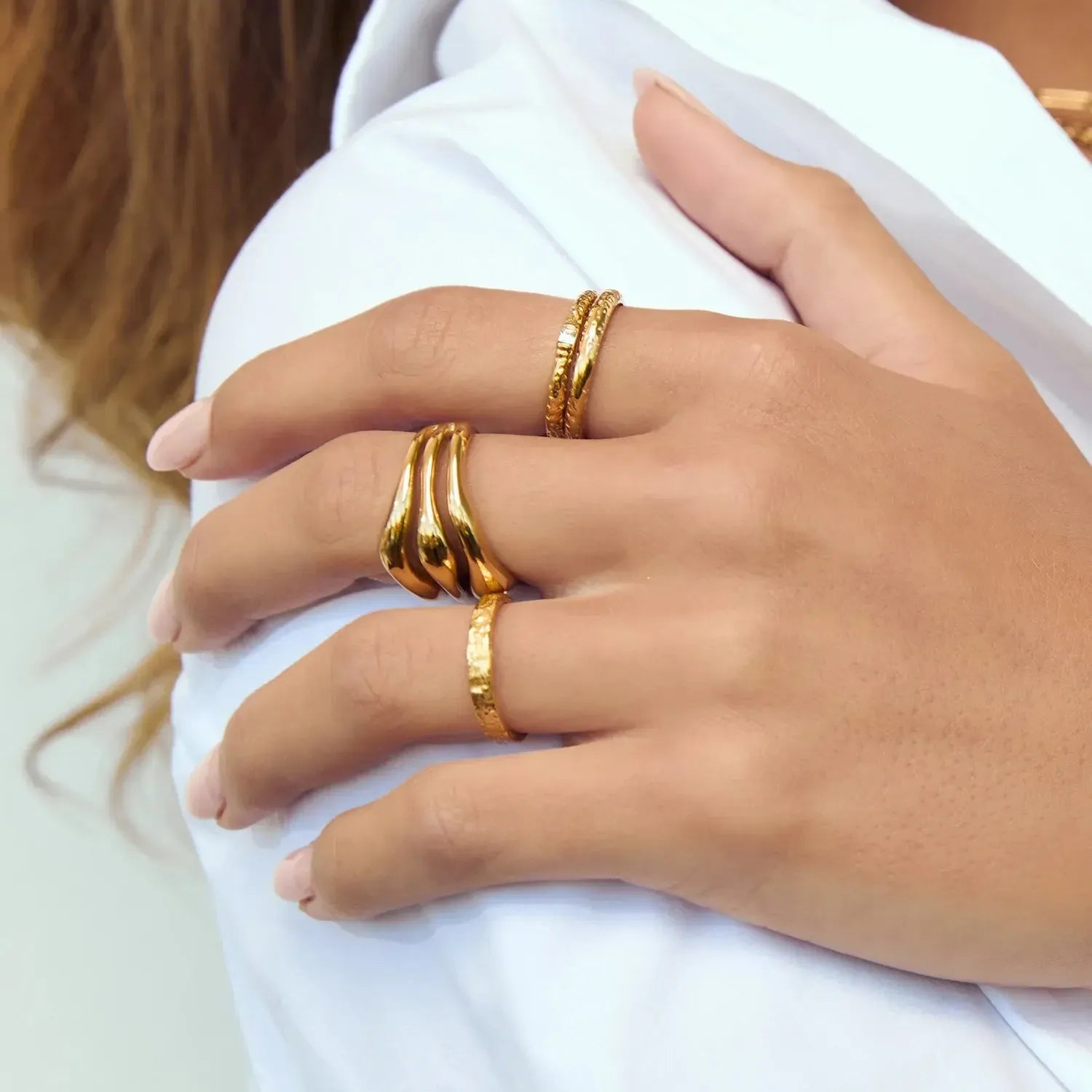 Lorenzo Gold Stacking Ring-Arms of Eve-Lot 39 Store & Cafe