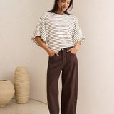 Lucy Relaxed Sleeve Tee - Milk/Brunette-Ceres Life-Lot 39 Store & Cafe
