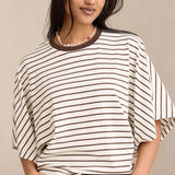 Lucy Relaxed Sleeve Tee - Milk/Brunette-Ceres Life-Lot 39 Store & Cafe