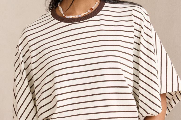 Lucy Relaxed Sleeve Tee - Milk/Brunette-Ceres Life-Lot 39 Store & Cafe