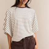 Lucy Relaxed Sleeve Tee - Milk/Brunette-Ceres Life-Lot 39 Store & Cafe