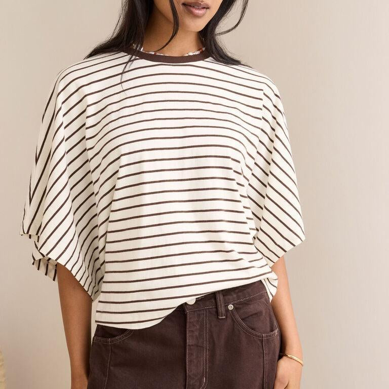 Lucy Relaxed Sleeve Tee - Milk/Brunette-Ceres Life-Lot 39 Store & Cafe