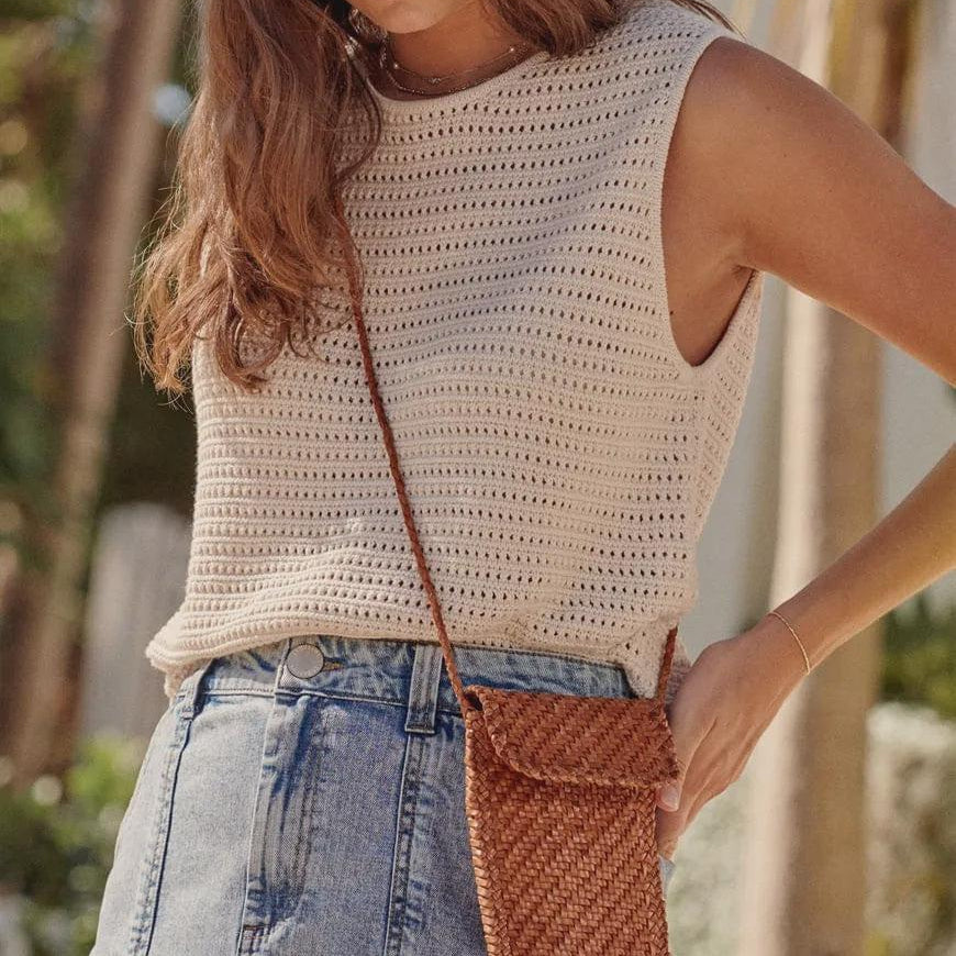 Margot Mesh Knit Tank - Ecru-Ceres Life-Lot 39 Store & Cafe