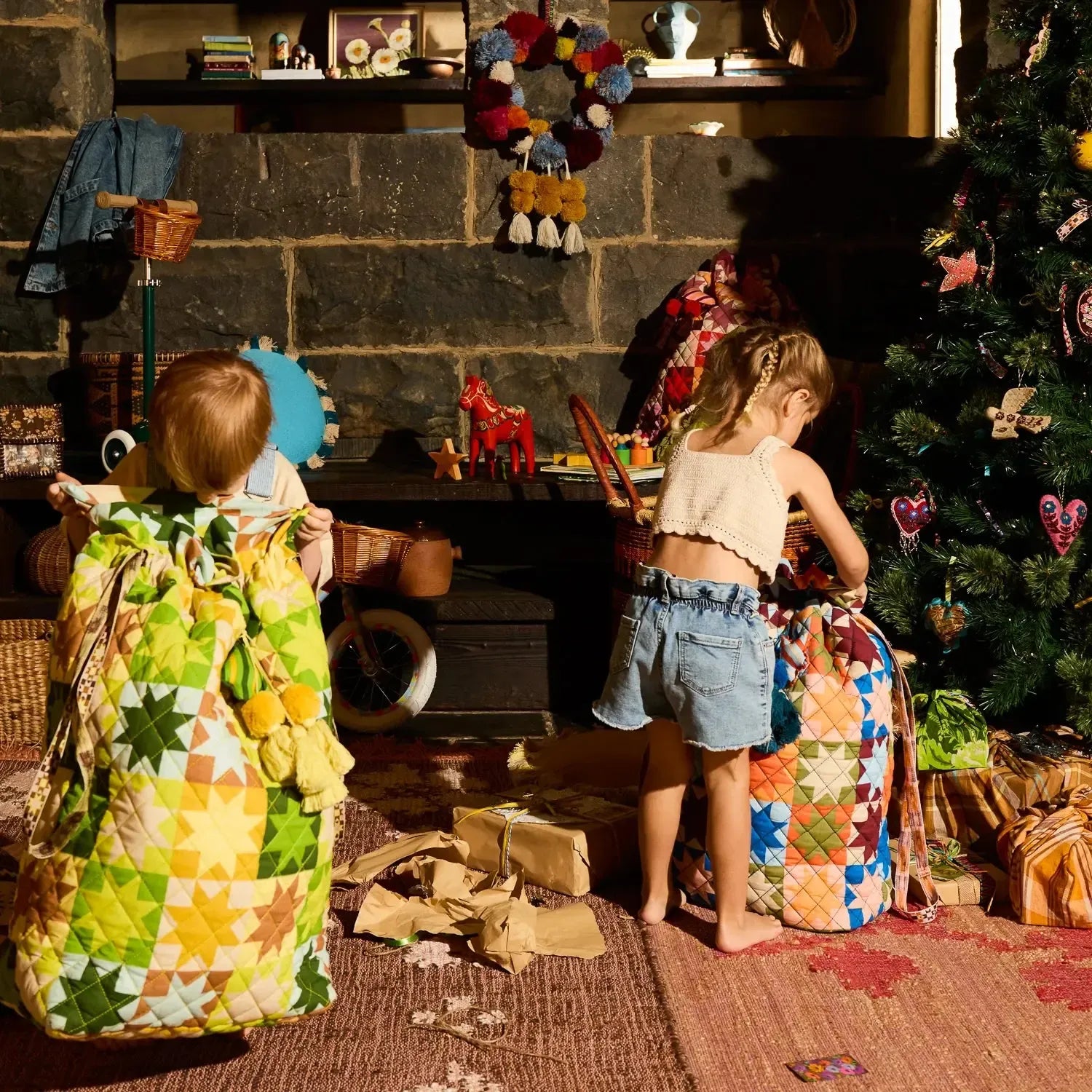 Matilda Santa Sack - Ochre-Sage & Clare-Lot 39 Store & Cafe