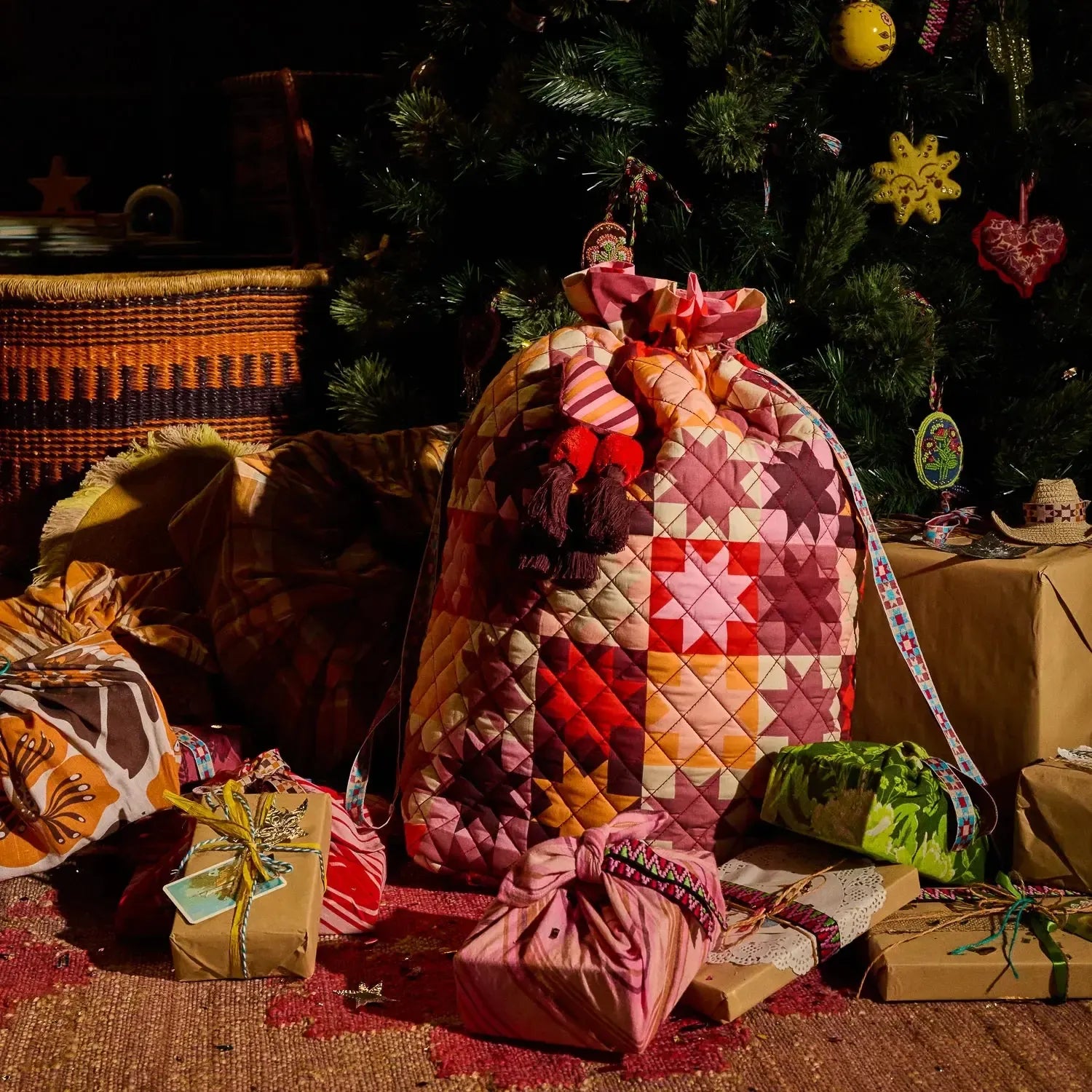 Matilda Santa Sack - Poppy-Sage & Clare-Lot 39 Store & Cafe