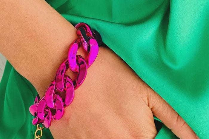 Met Chain Bracelet - Metallic Hot Pink-Mosk Melbourne-Lot 39 Store & Cafe