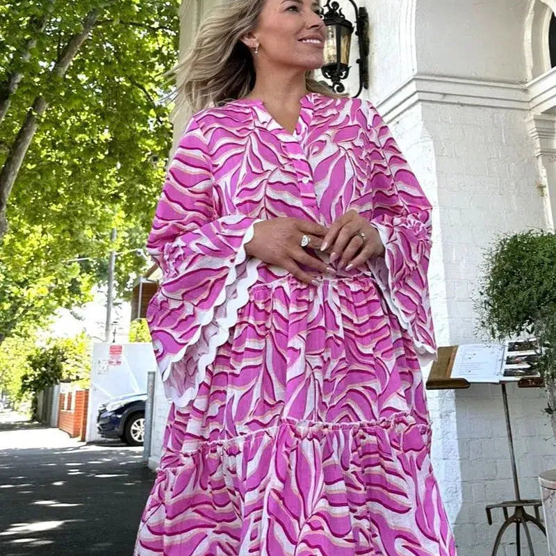 Micah Dress - Pink Print-Leoni-Lot 39 Store & Cafe