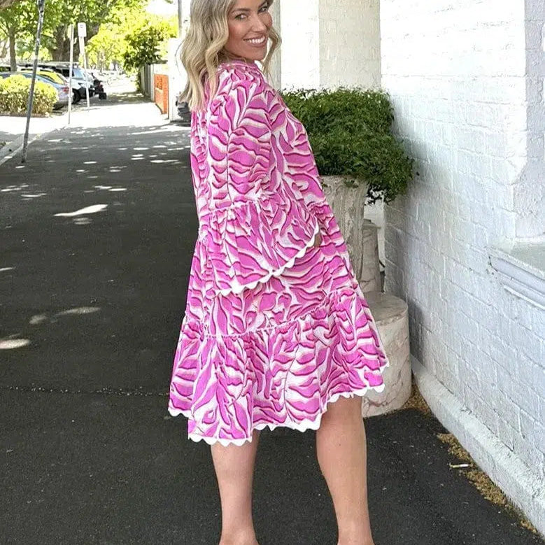 Micah Dress - Pink Print-Leoni-Lot 39 Store & Cafe