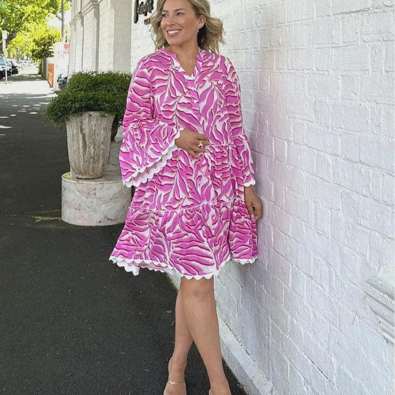 Micah Dress - Pink Print-Leoni-Lot 39 Store & Cafe