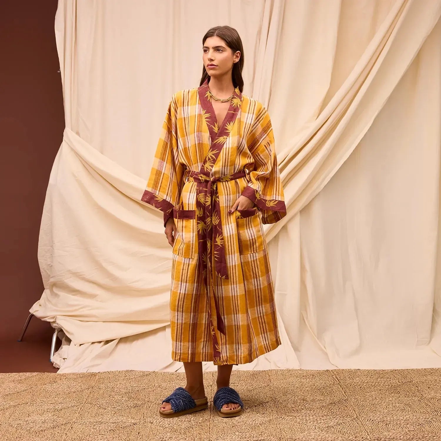 Nicolette Linen Robe - Marigold-Not specified-Lot 39 Store & Cafe